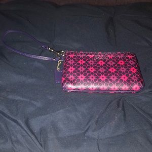 Coach patterned wristlet